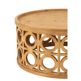 Table basse J-Line en épicéa sculpté, vue de face