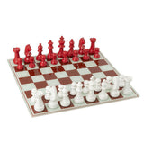 Plateau de jeu d'échecs J-Line en polyrésine blanc/rouge