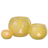 Bougeoir J-Line Mosaic Round, gros plan sur le verre jaune