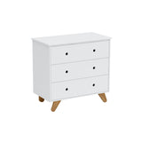 Détail des pieds en bois de la commode scandinave Moebilia