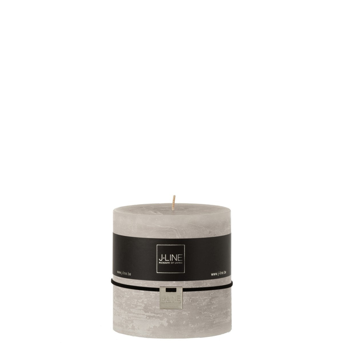Bougie cylindrique J-Line gris clair, élégante et raffinée