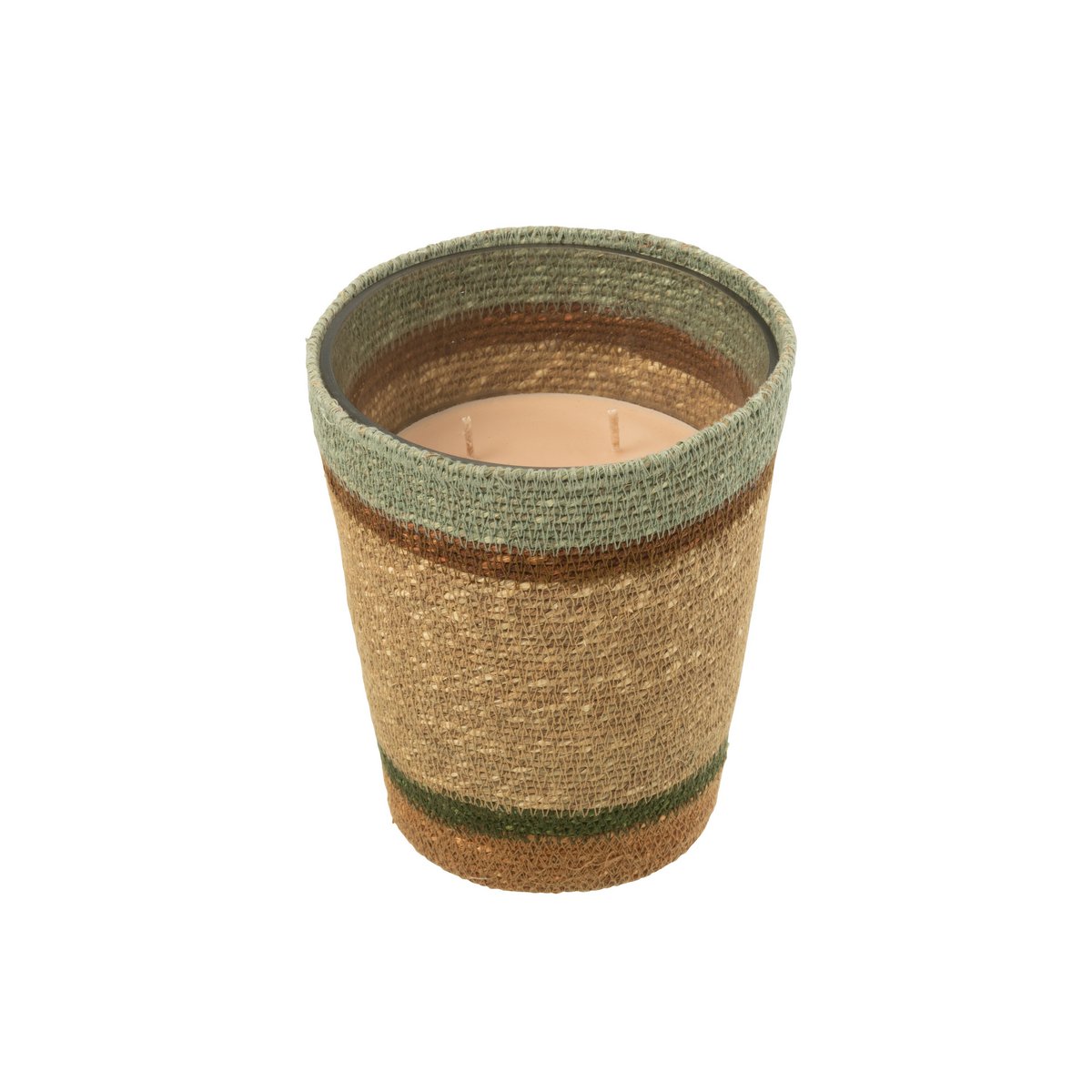 Bougie J-Line Mand Beige - vue de face avec détails multicolores