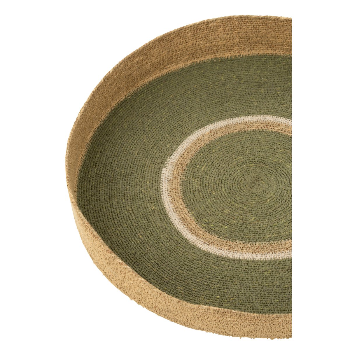 Plateau Round J-Line en rotin naturel, vue de dessus