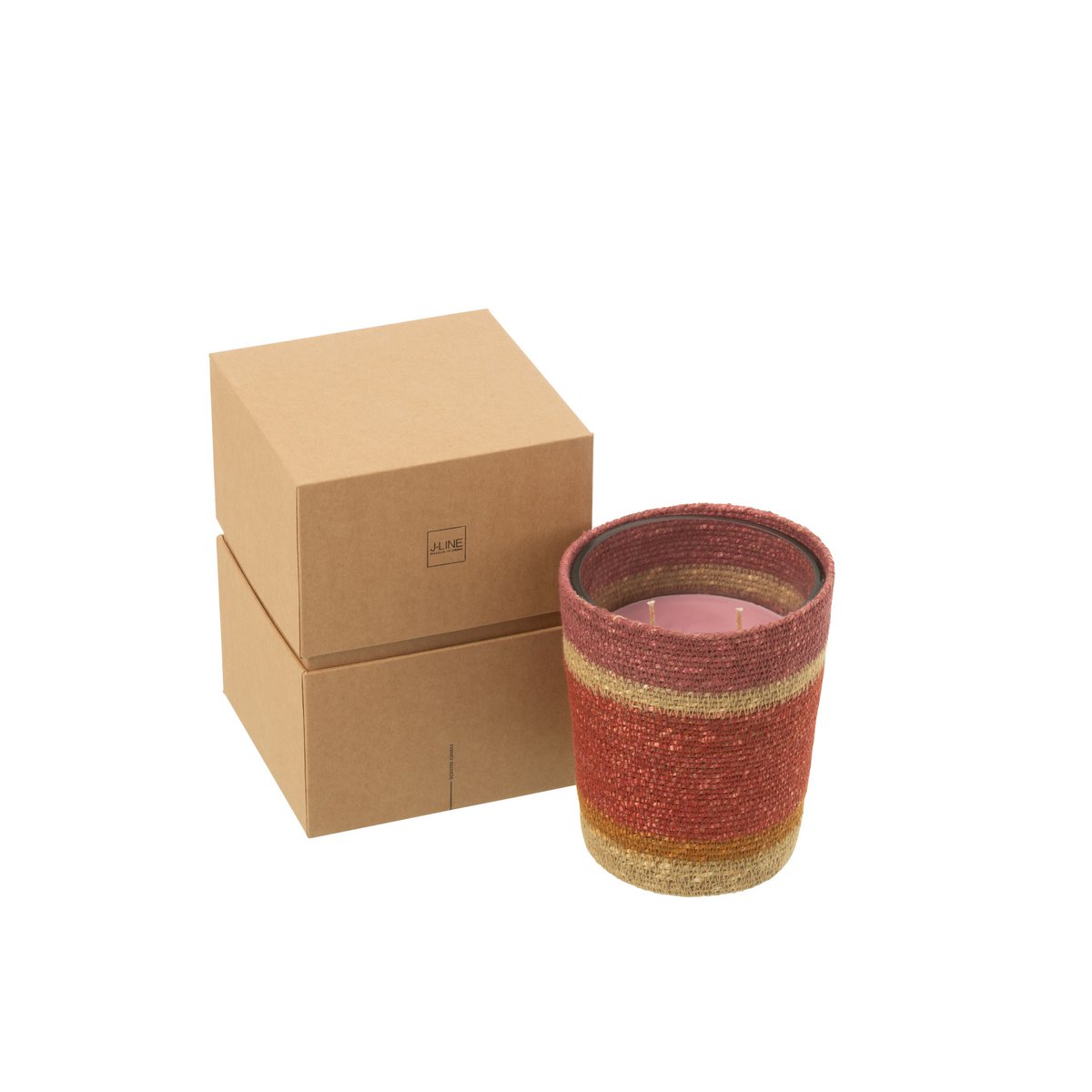 Ambiance cosy avec le panier à bougies parfumé J-Bank dans un salon