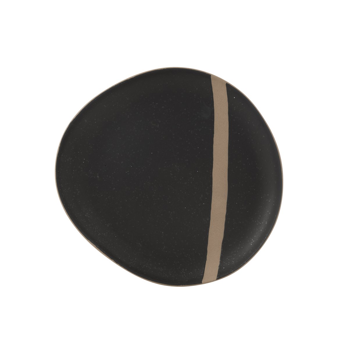 Détail de l'assiette J-Line en céramique, texture moderne