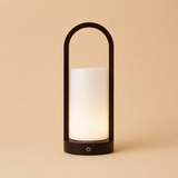 Lampe de table rechargeable en bois marron foncé Evie