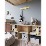 Gorillz Rounded Four Industrial Wall Coat Rack 4 Coat Rack Hooks - Jaune