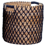 Panier de rangement PURA | Panier de plantes | Panier à linge (noir) en fibre de banane (3 tailles)