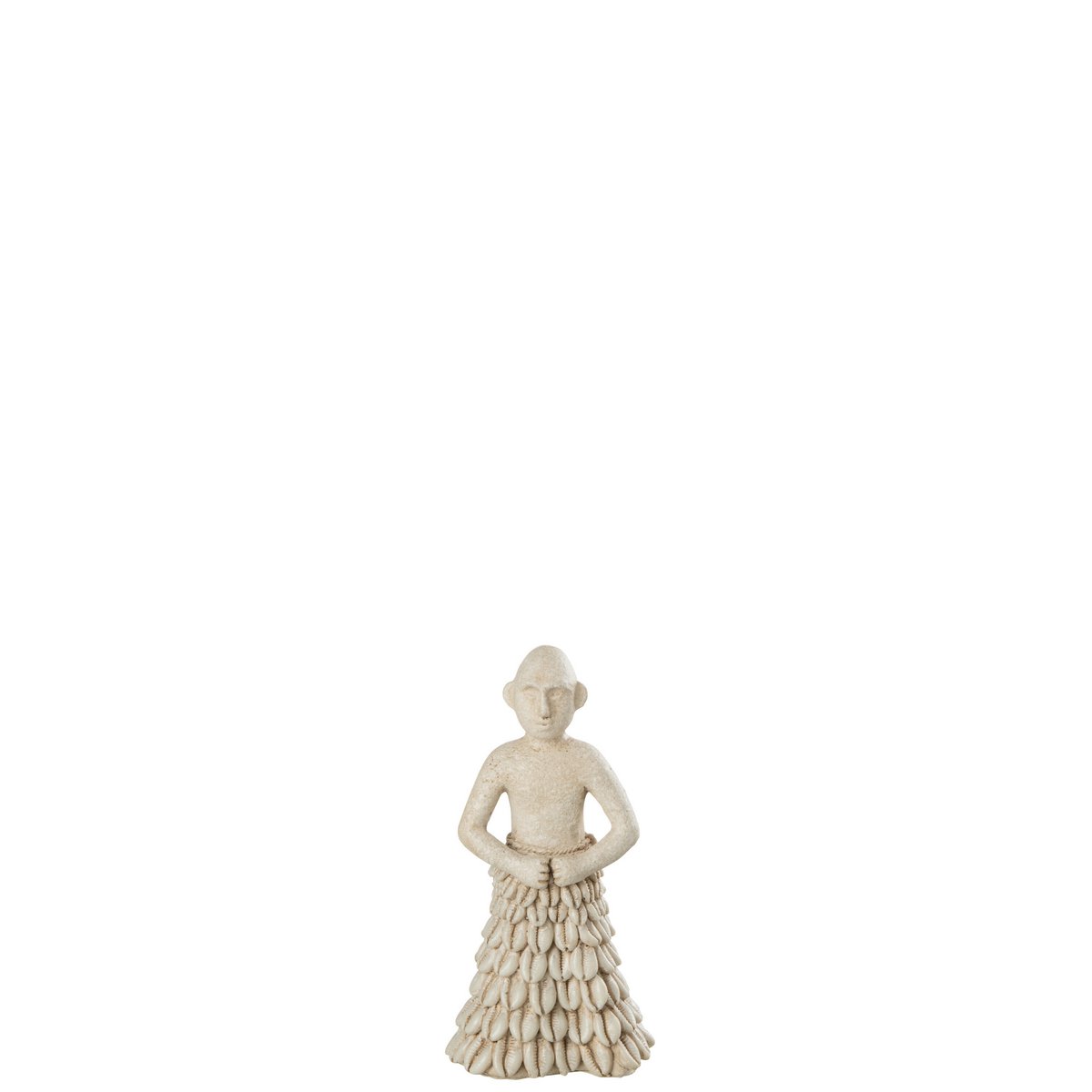 Figurine Homme Debout Ethnique J-Line en pierre beige, vue de face