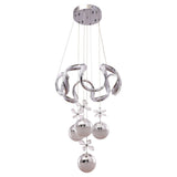 Lampe suspendue Cleary Chrome 50 cm avec design élégant et lumineux