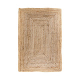 Vue rapprochée du tapis Bombay montrant les détails du jute