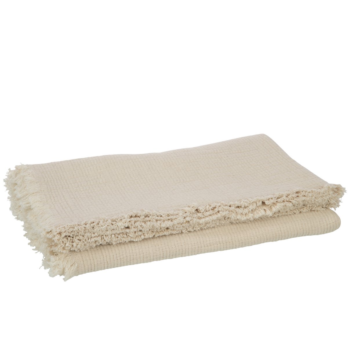 Plaid J-Line beige clair dans un décor bohème - vue 8