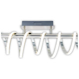 Plafond LED "Belleza", lampe à plafond en métal moderne et le plastique en nickel Matt et White, avec des LED fermement construites, 100 cm de long. L'éclairage idéal pour le salon, la salle à manger ou la cuisine.