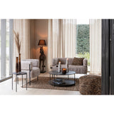 Détail du métal de la table basse J-Line marron foncé
