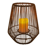 Lampe solaire LED "Plasto" Ø 26 cm à l'extérieur en métal brun et en plastique