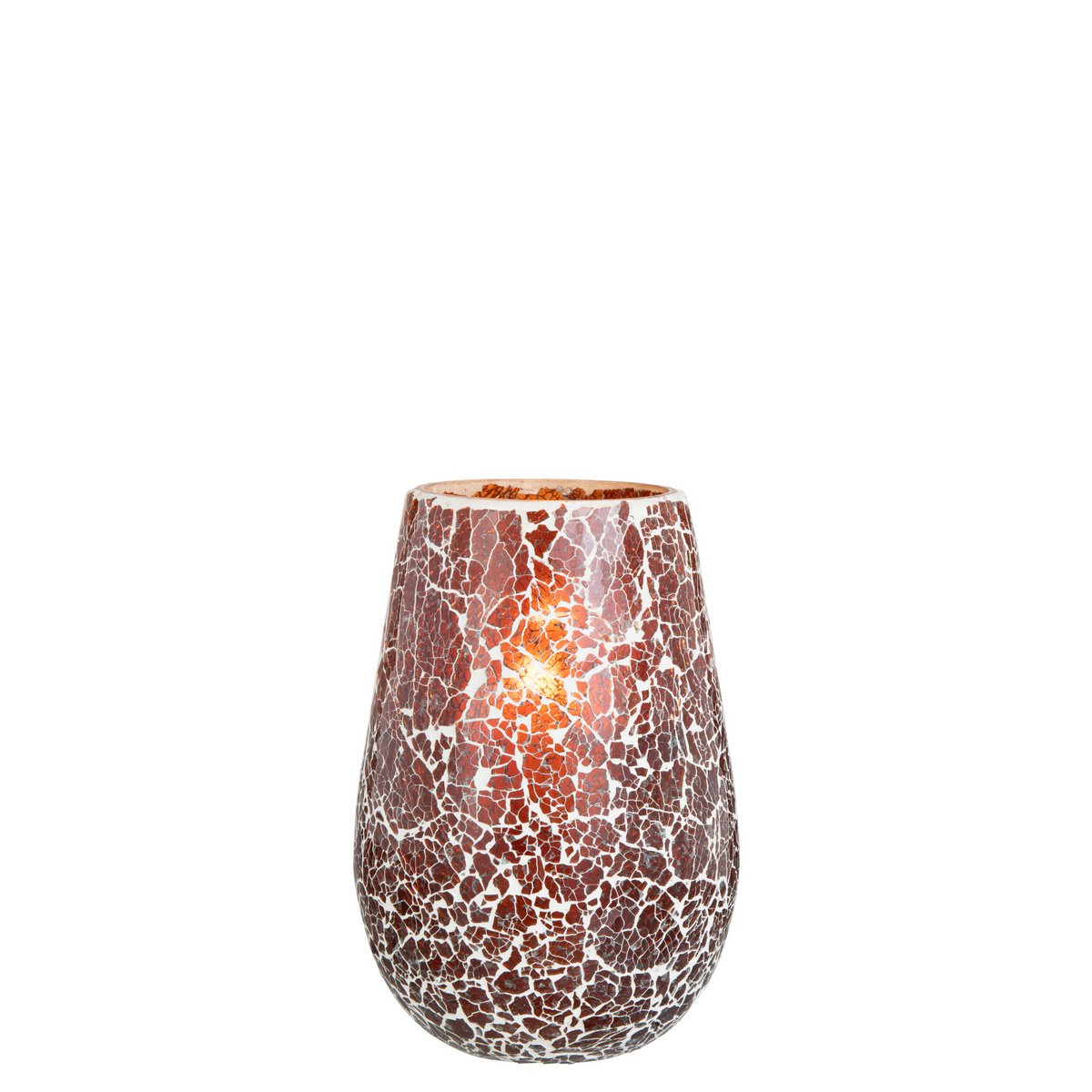 Bougeoir J-Line Ali en verre marron, vue de face