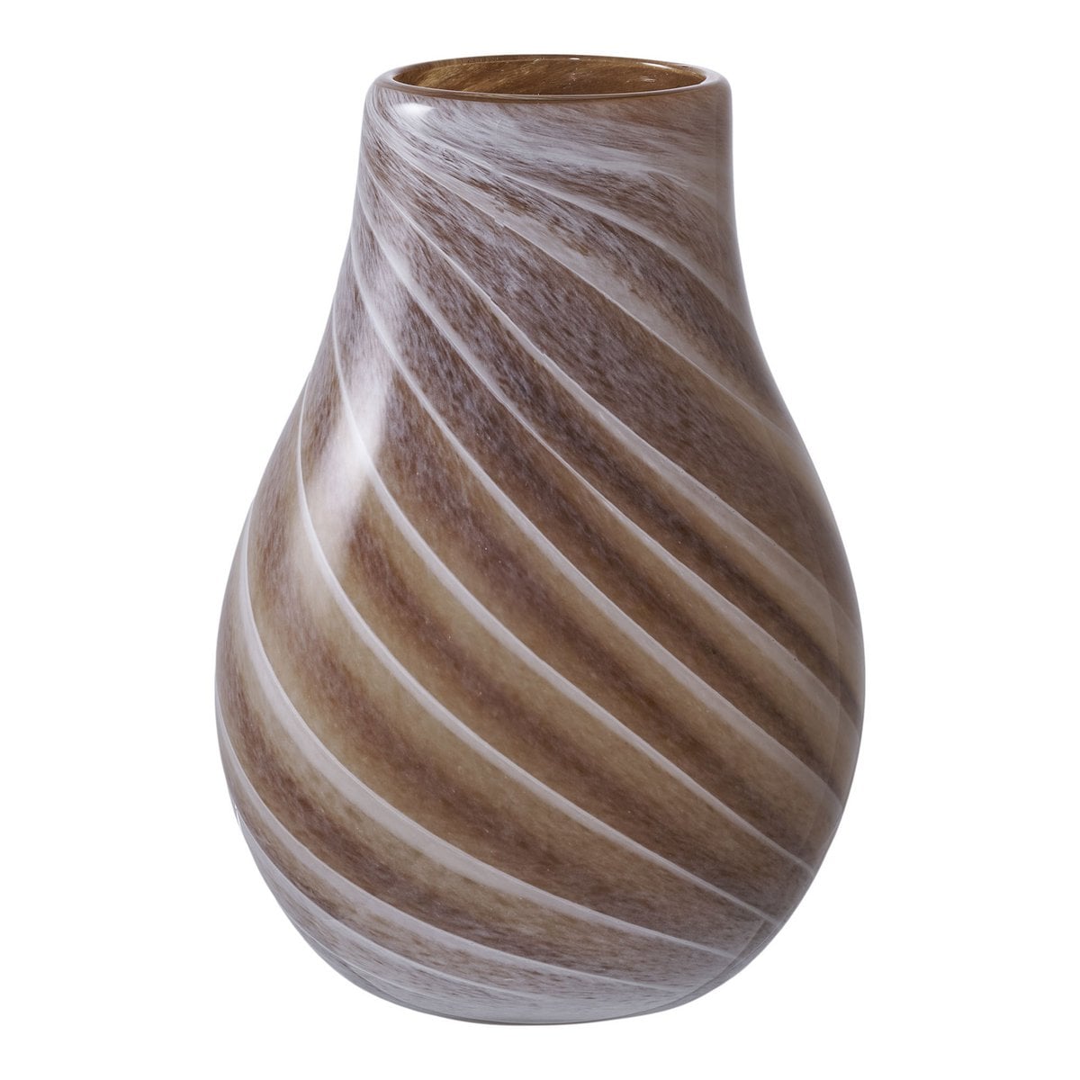 Vase en verre marron avec finition moderne, vue de face