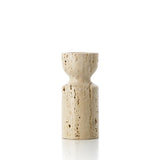 Le Bougeoir Sablier en Travertin - Beige - S