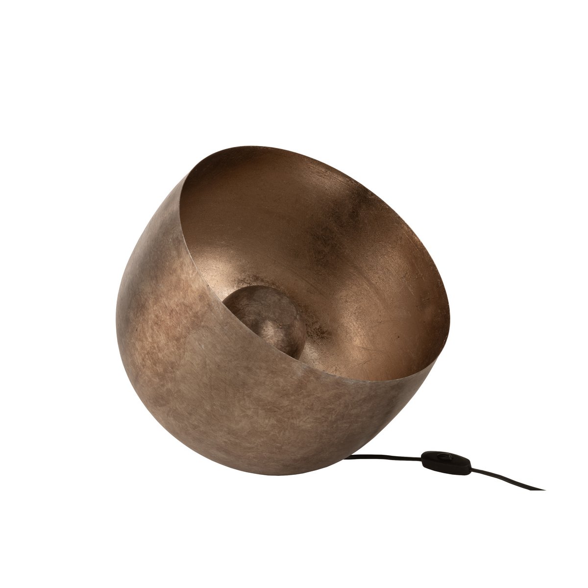 Lampe J-Line ronde en métal doré vue de face, design élégant.