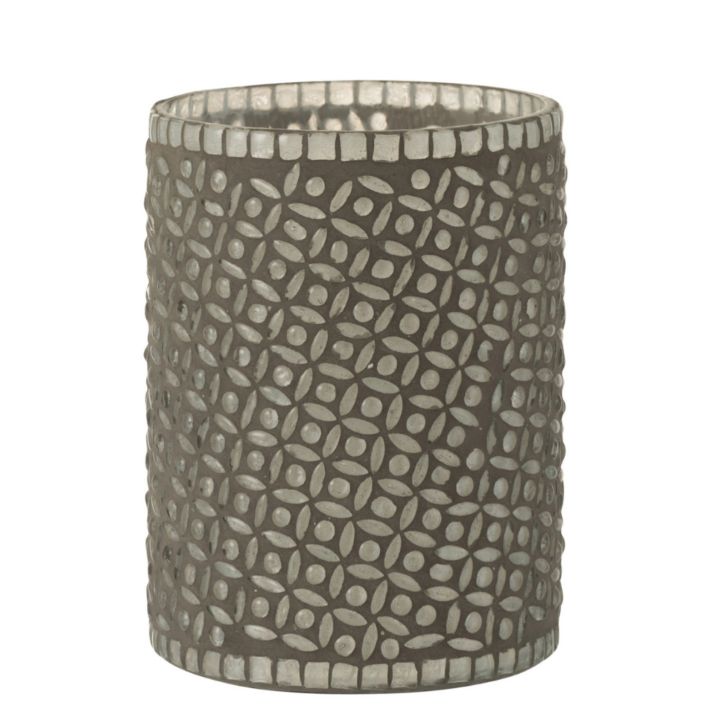 Lanterne J-Line Pattern en verre gris, vue de face