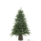 Sapin de Noël J-Line 600 LED sur socle en bois - plastique - vert