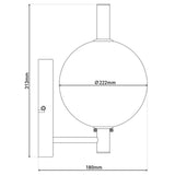 Lampe murale LED "Nova" Chrome en métal et verre de fumée, avec LED intégrée, 31,3 cm de haut