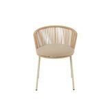 Détail de l'assise en cordon beige de la chaise Toa