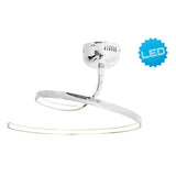 Plafonnier LED Loop Line, design moderne en métal bleu