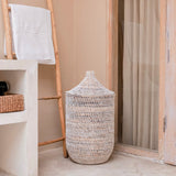 Panier à linge avec couvercle KAJA en fibre de banane