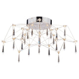 Plafond LED "Araneus" en métal et verre en chrome, Ø 55 cm, avec des LED fermement construites, éclairage pour le salon, la salle à manger, le couloir ou le bureau
