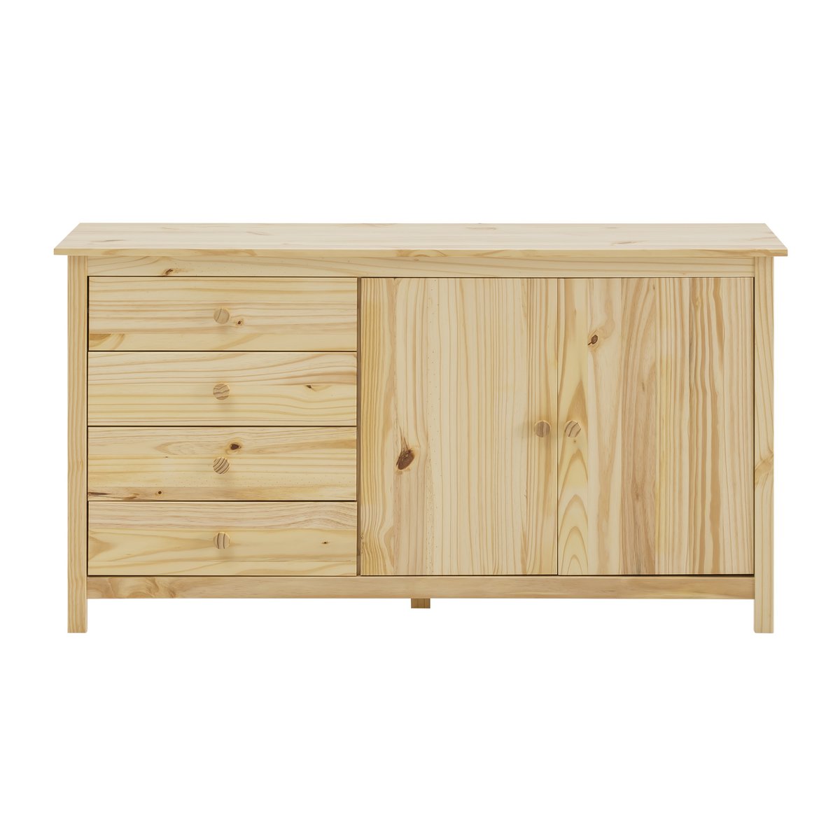 Buffet Moebilia en bois de pin massif avec tiroirs et portes