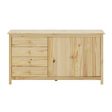 Buffet Moebilia en bois de pin massif avec tiroirs et portes