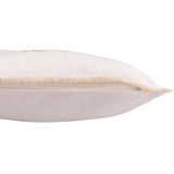 Détail du coussin sapin de Noël J-Line, texture coton blanc et or