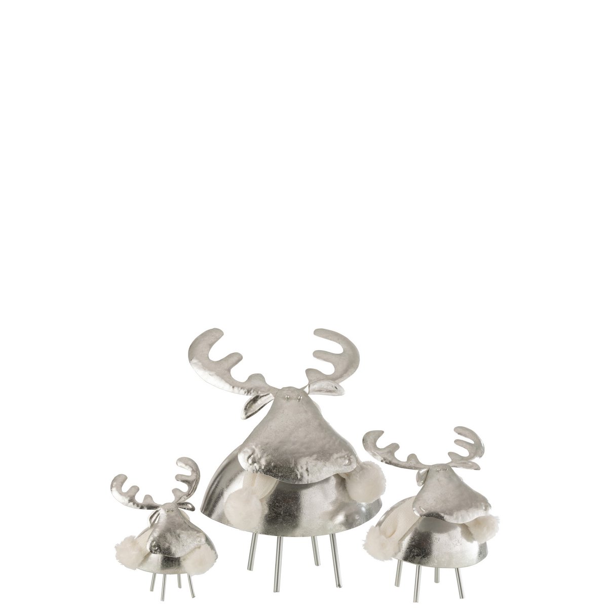 Détail du cerf en métal avec texture textile argentée