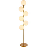 Lampadaire Jenna Blanc Or - détail du matériau en laiton et verre