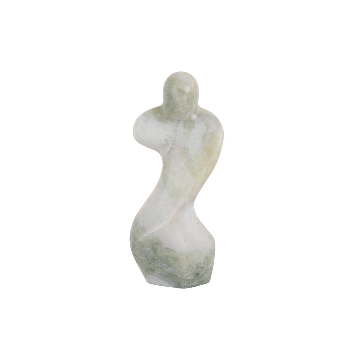 Statue Femme Abstraite en marbre vert, vue de face