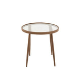 Table d'appoint J-Line Round en métal et verre, vue de face