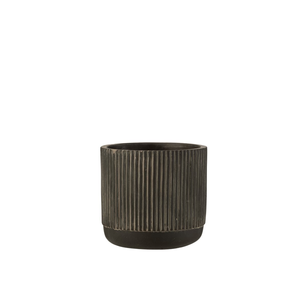 Pot de fleurs J-Line en céramique noir et marron, élégant et moderne.
