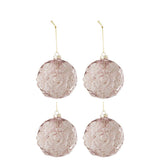 Boules de Noël en verre rose clair J-Line, élégance et raffinement pour votre décoration festive