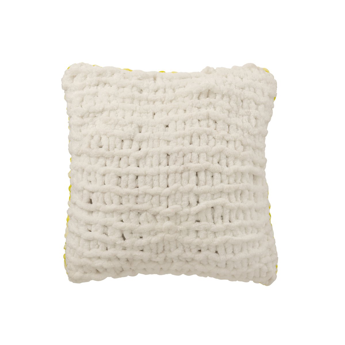 Coussin J-Line tricoté blanc et vert, vue de face
