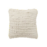 Coussin J-Line tricoté blanc et vert, vue de face