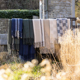 Plaid recyclé Isabel rayé Nuage 130 x 160