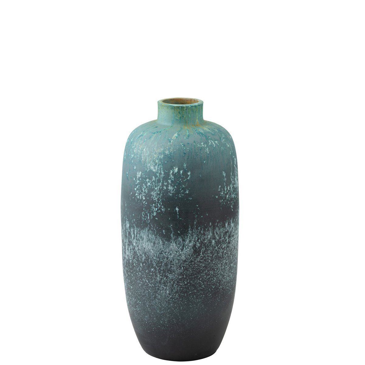 Vase vintage J-Line en céramique azur, 72 cm de haut, élégant et raffiné