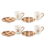 Coffret J-Line avec tasses en céramique marron, vue de face