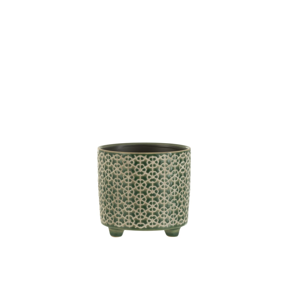 Pot de fleurs en céramique vert J-Line, design moderne et élégant, Ø 12 cm