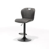 Tabouret de bar Cordoba noir - tissu anthracite doux