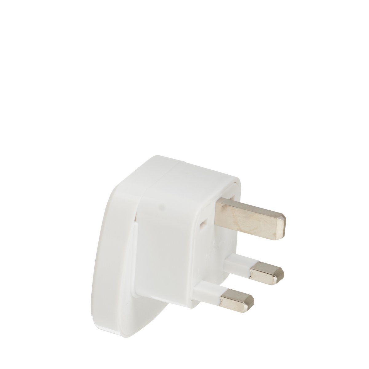 Prise de voyage J-Line UK en plastique blanc, vue de face