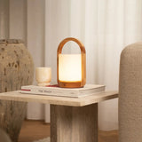 Lampe rechargeable en bois marron clair George
