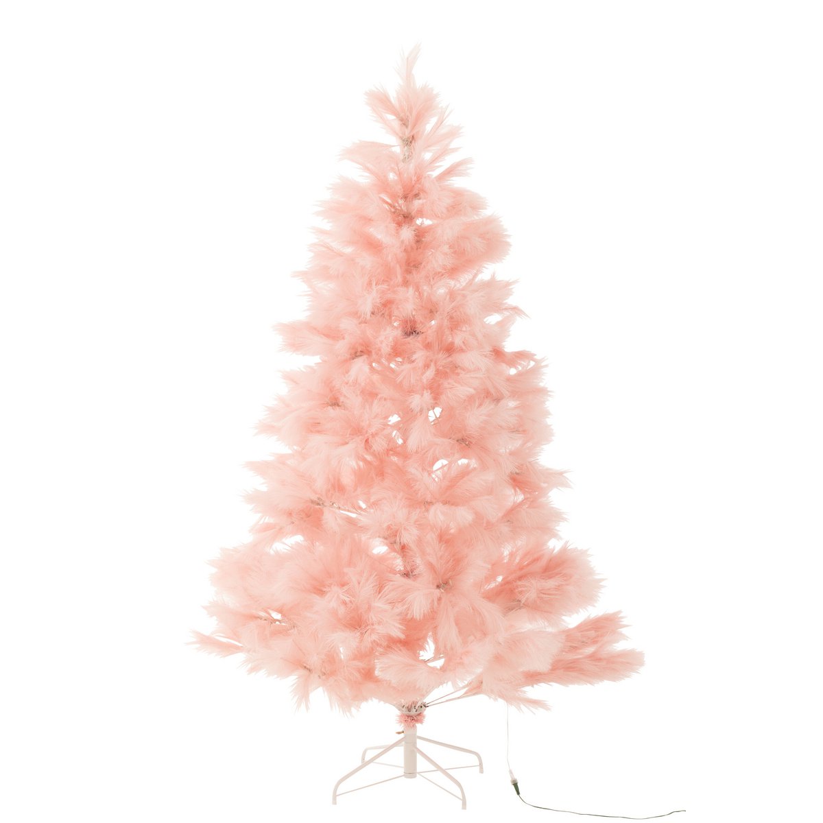 Sapin de Noël J-Line 400 Led Pampa en métal rose, vue d'ensemble.