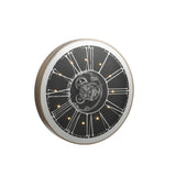 Horloge miroir LED J-Line en bois et argent avec lumière LED